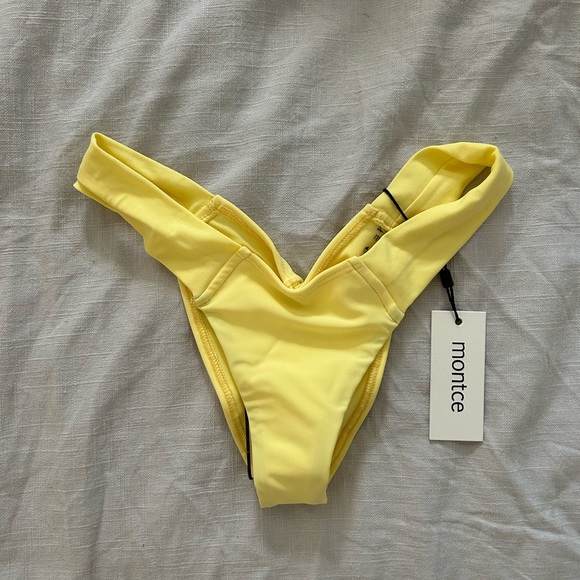 Montce Other - Montce Swim Pastel Yellow Added Coverage Uno Bikini Bottom